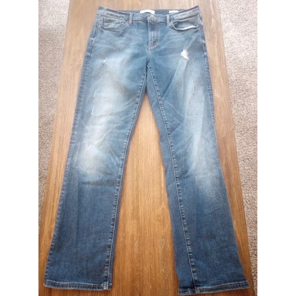 Banana‎ Republic Distressed Straight Fit Men's Size 30 Blue Medium Wash Flex